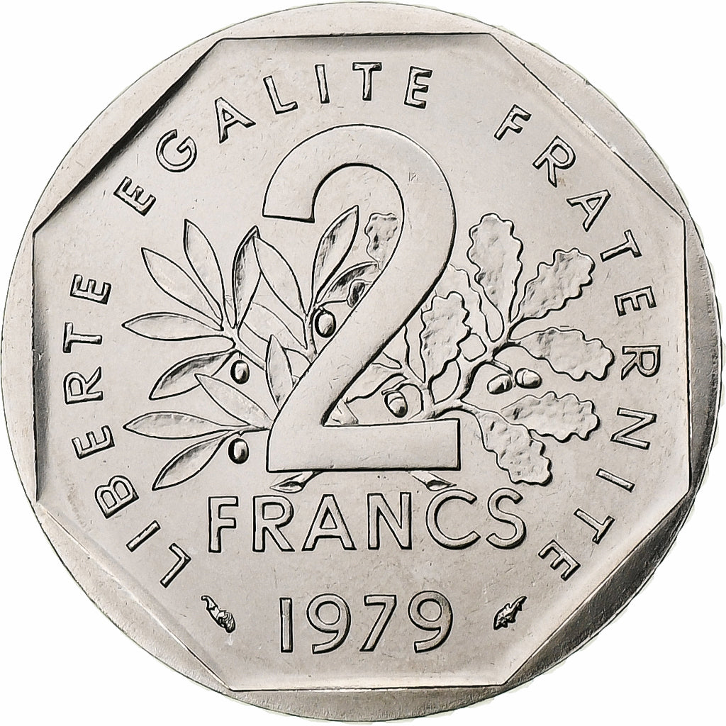 France, 2 Francs, Semeuse, 1979, Monnaie de Paris, série FDC, Nickel, FDC