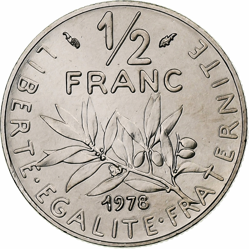 Francia, 1/2 Franc, Semeuse, 1978, Monnaie de Paris, série FDC, Nichel, FDC