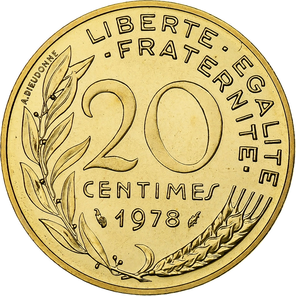 France, 20 Centimes, Marianne, 1978, Monnaie de Paris, série FDC