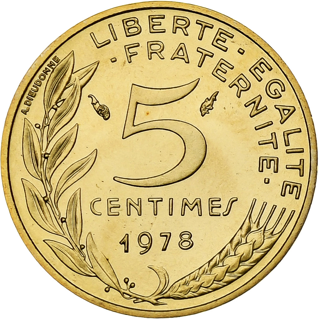 France, 5 Centimes, Marianne, 1978, Monnaie de Paris, série FDC