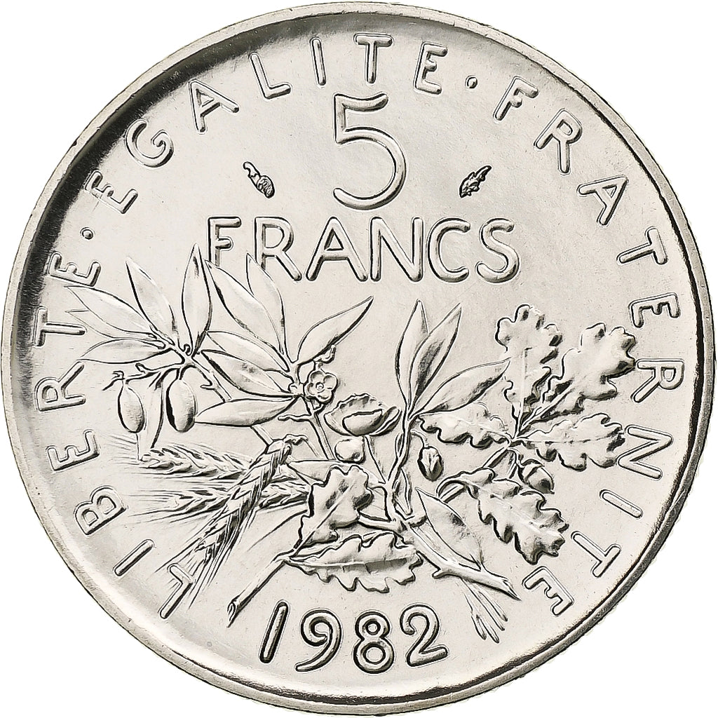 Frankreich, 5 Francs, Semeuse, 1982, Monnaie de Paris, série FDC