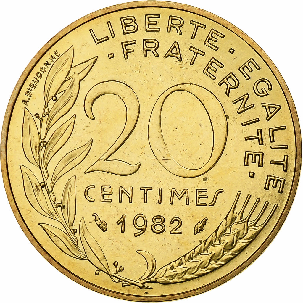 France, 20 Centimes, Marianne, 1982, Monnaie de Paris, série FDC
