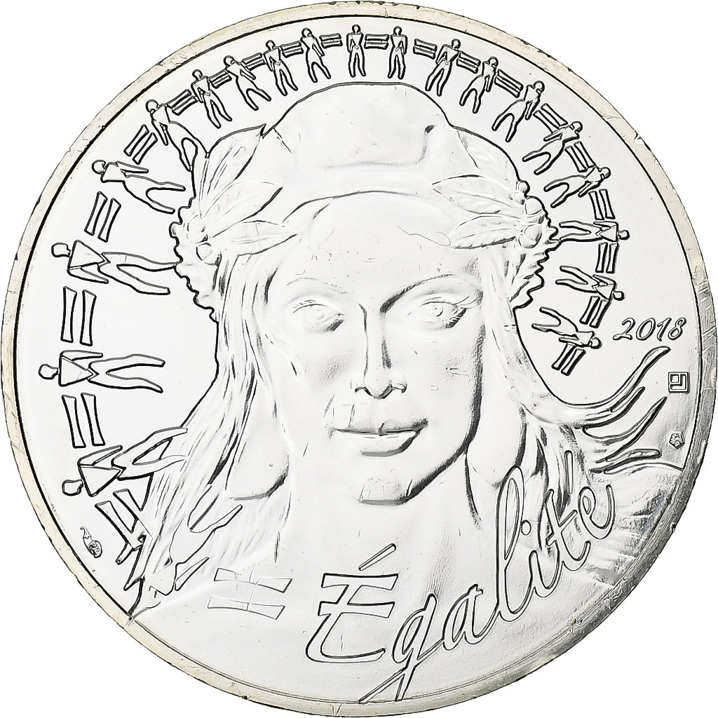 Francia, 20 Euro, Marianne, Egalité, 2018, Monnaie de Paris, Argento, SPL