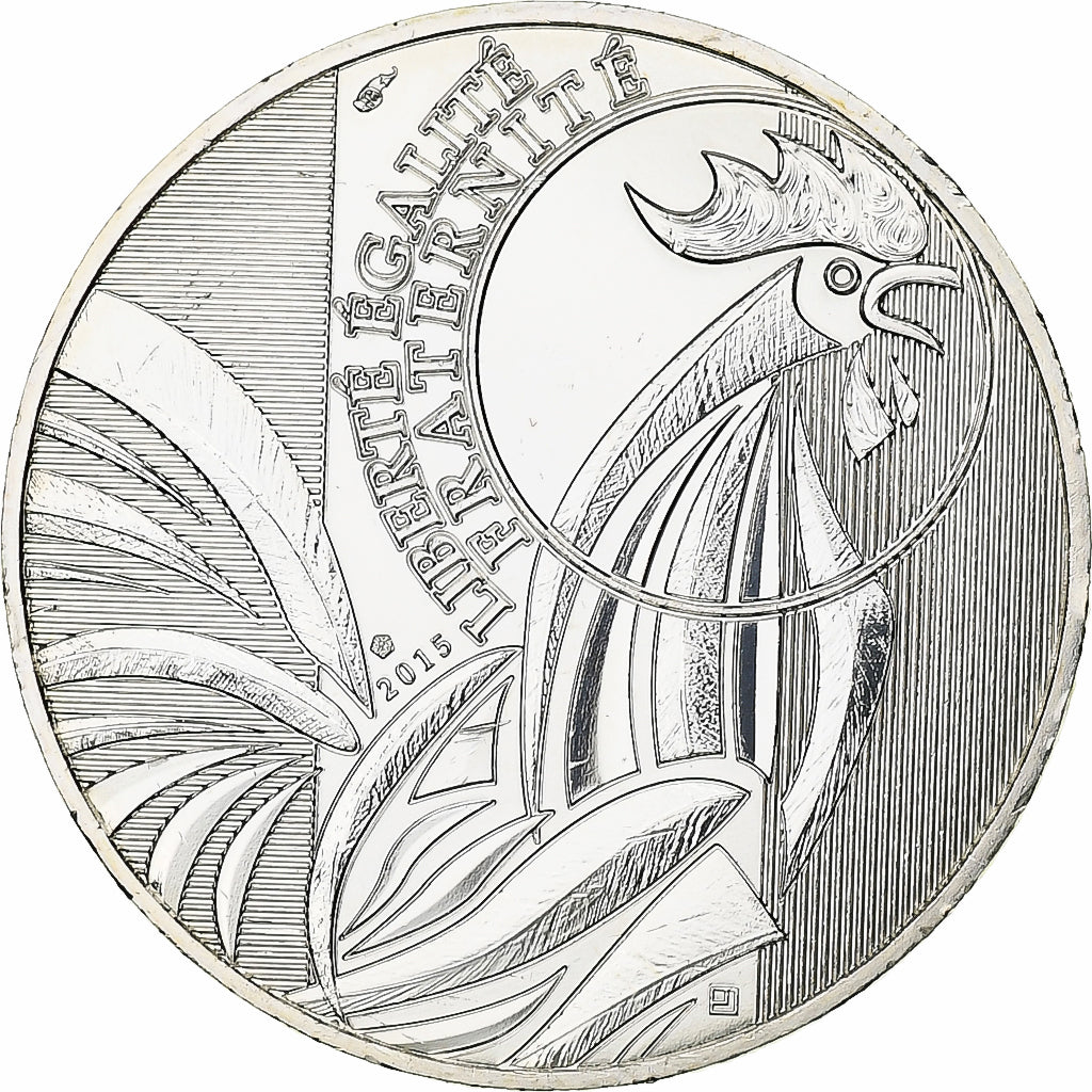 France, 10 Euro, Coq, 2015, Monnaie de Paris, Silver, MS(63)
