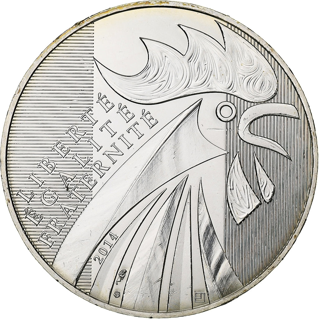 France, 10 Euro, Coq, 2014, Monnaie de Paris, Silver, MS(63)