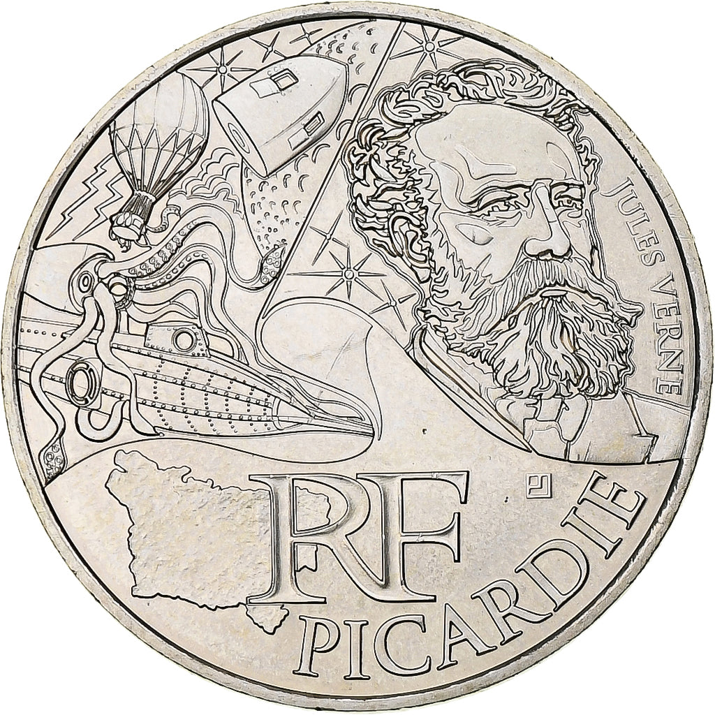 France, 10 Euro, Picardie, 2012, Monnaie de Paris, Silver, MS(63)