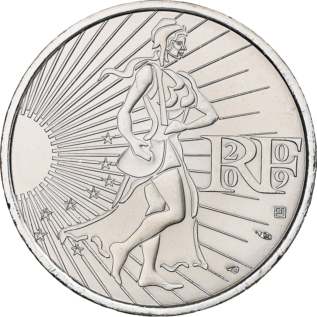Francja, 10 Euro, Semeuse, 2009, Monnaie de Paris, Srebro, MS(65-70), KM:1580
