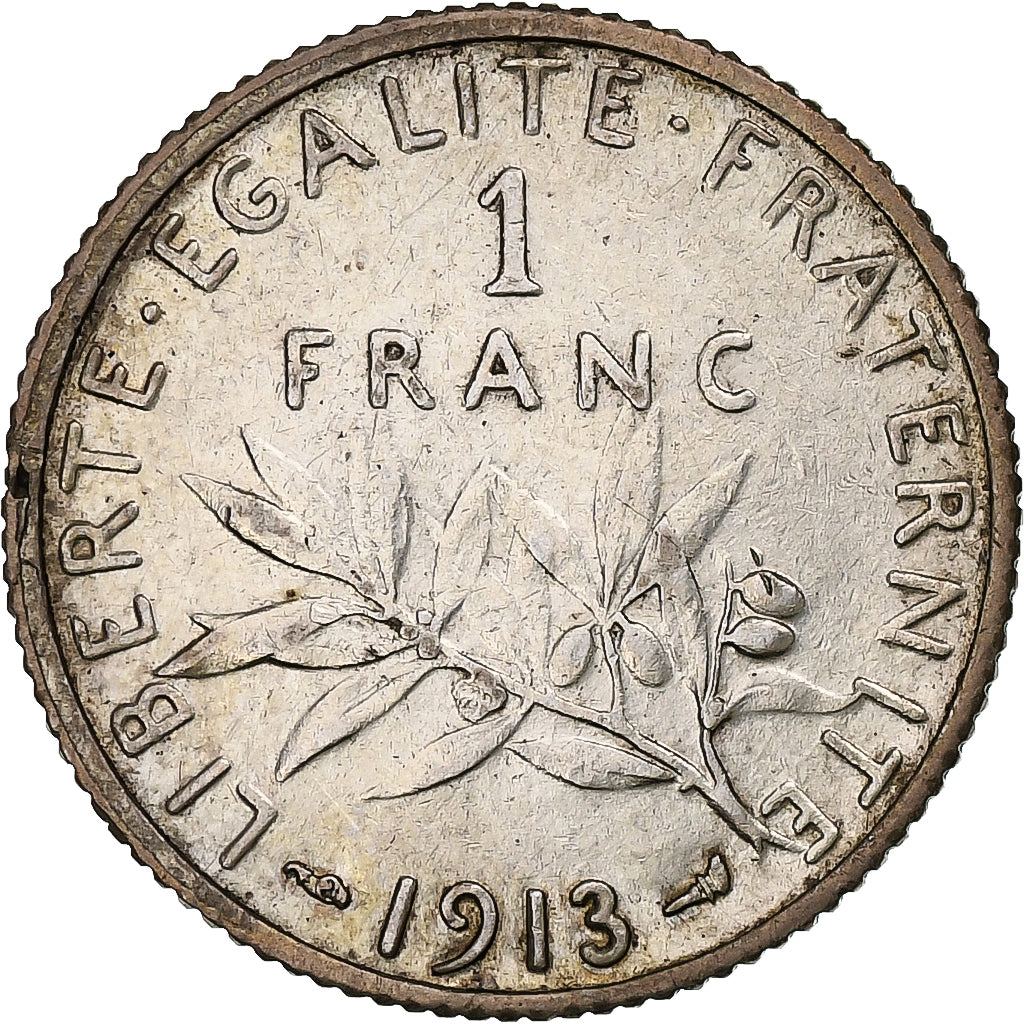 France, Franc, Semeuse, 1913, Paris, Silver, VF(30-35), Gadoury:467, KM:844
