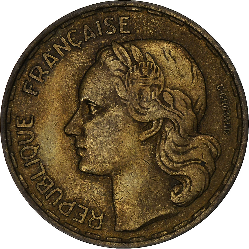 Francja, 50 Francs, Guiraud, 1952, Beaumont-Le-Roger, Brązal, EF(40-45)