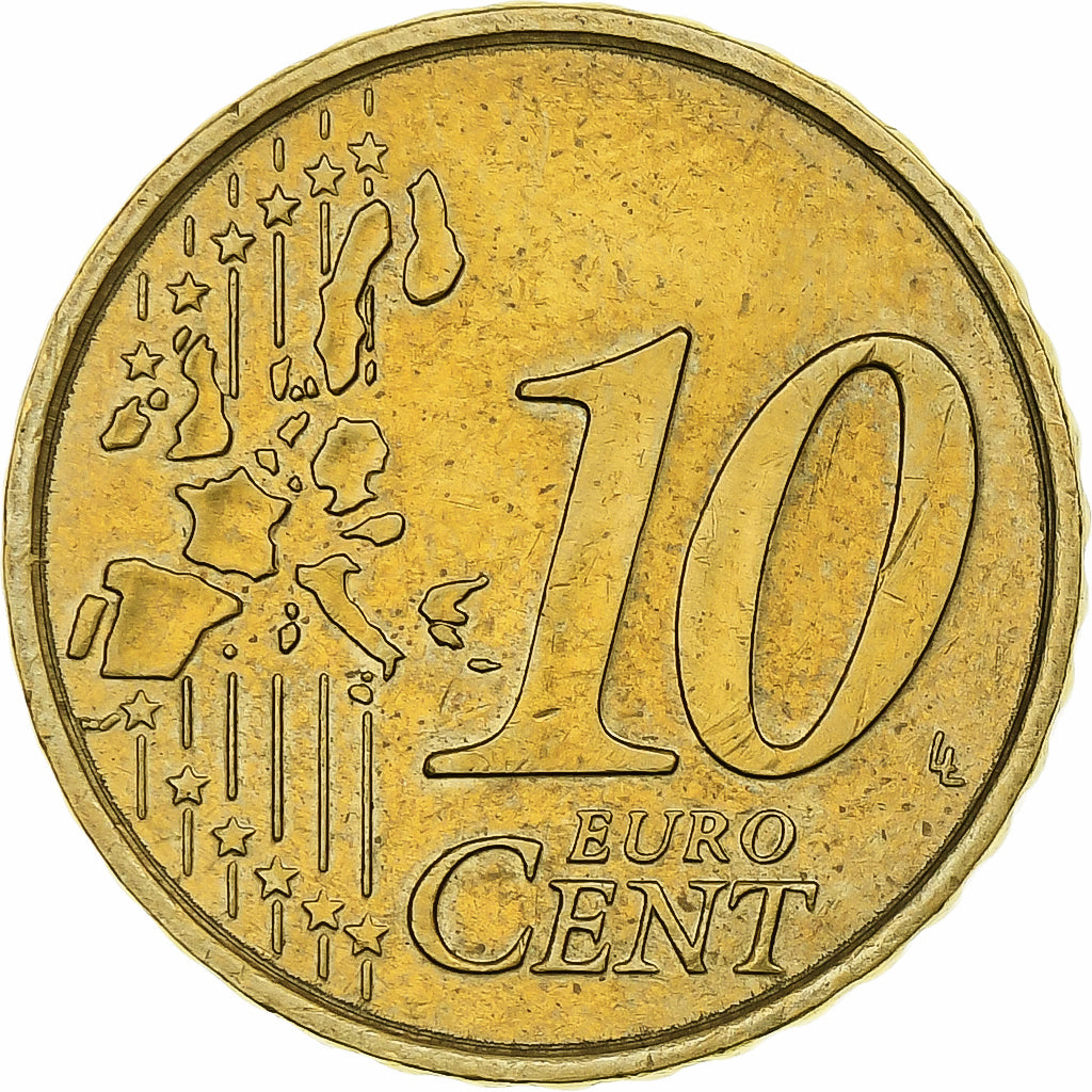 Monaco, Rainier III, 10 Euro Cent, 2001, Paris, Nordic gold, MS(63)