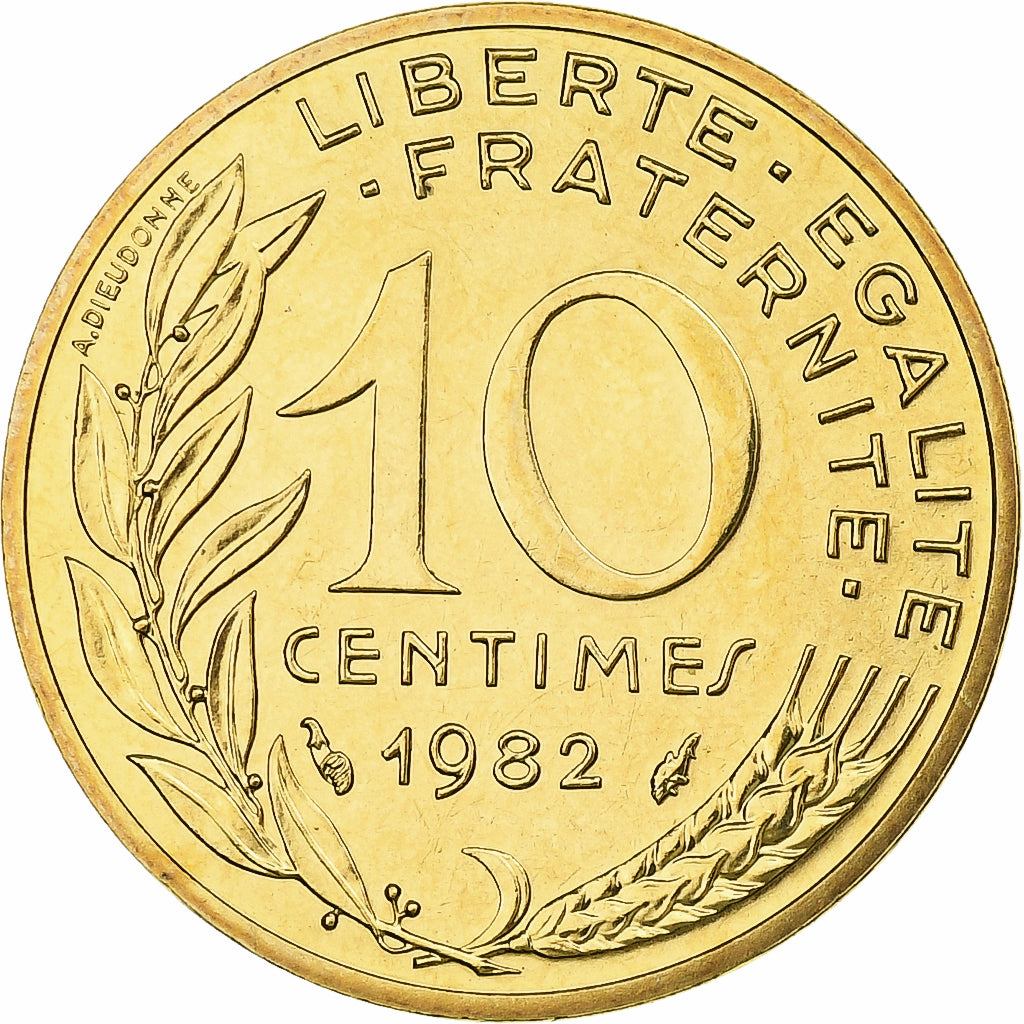 Francia, 10 Centimes, Marianne, 1982, Monnaie de Paris, série FDC