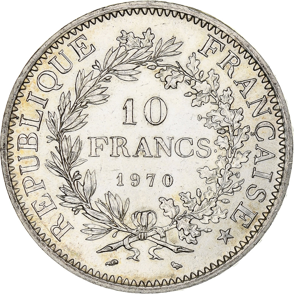 France, 10 Francs, Hercule, 1970, Paris, Silver, MS(60-62), Gadoury:813, KM:932