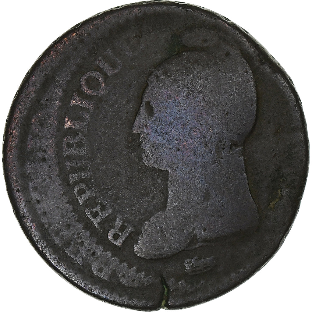 Francia, Decime, Dupré, Paris, fautée - désaxée, Cuivre, BC+, Gadoury:187