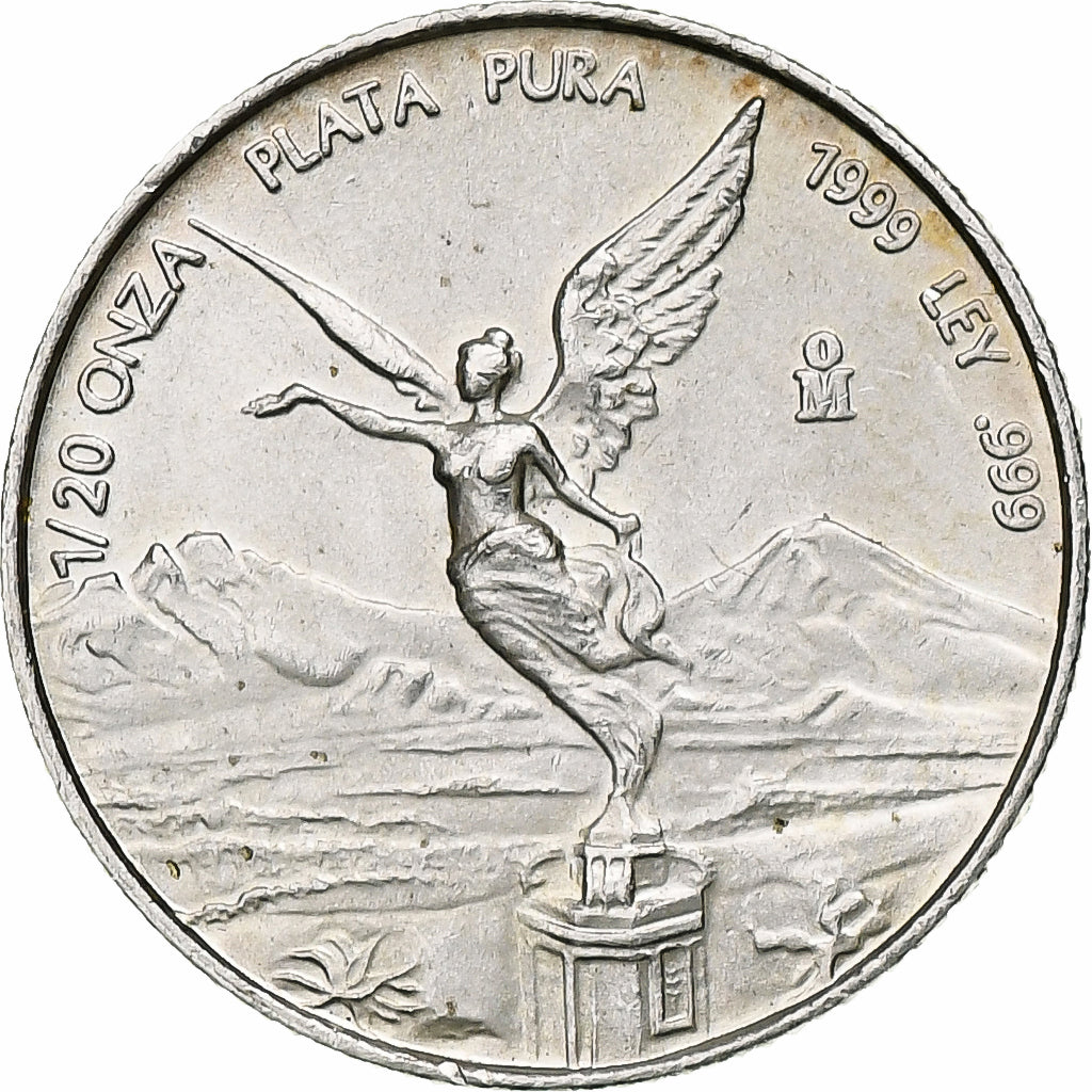 Messico, 1/20 Onza, Libertad, 1999, Mexico City, Argento, SPL-, KM:609