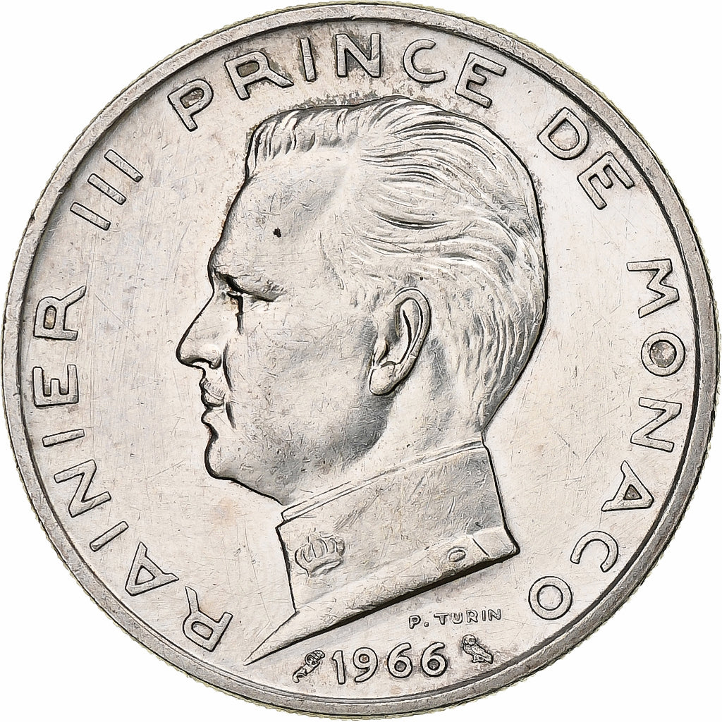 Monaco, Rainier III, 5 Francs, 1966, Monnaie de Paris, Silver, AU(55-58), KM:141