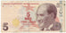 Billete, 5 Lira, Turquía, KM:222, MBC