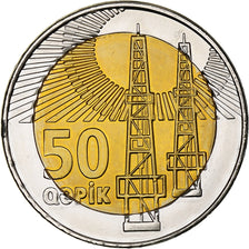Azerbaijan, 50 qepik, Bi-Metallic, AU(55-58)