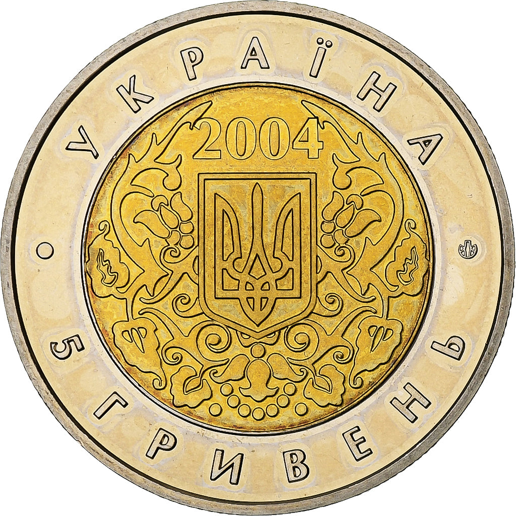 Ukraina, 5 Hryven, 50 years of Ukraine in UNESCO, 2004, Kyiv, Bimetaliczny