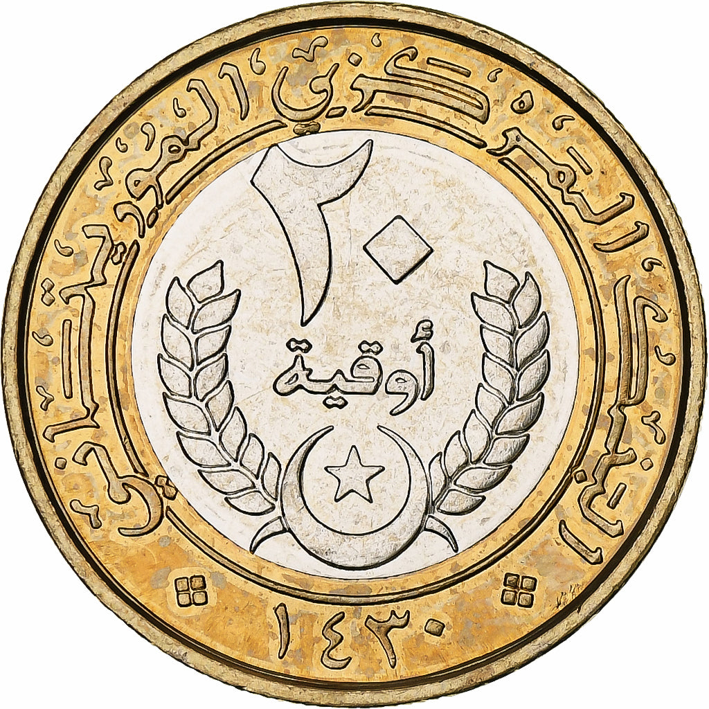 Mauritanië, 20 Ouguiya, 2009, Bi-Metallic, PR