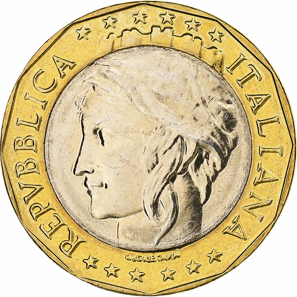 Itália, 1000 Lire, 1997, Rome, Bimetálico, AU(55-58)