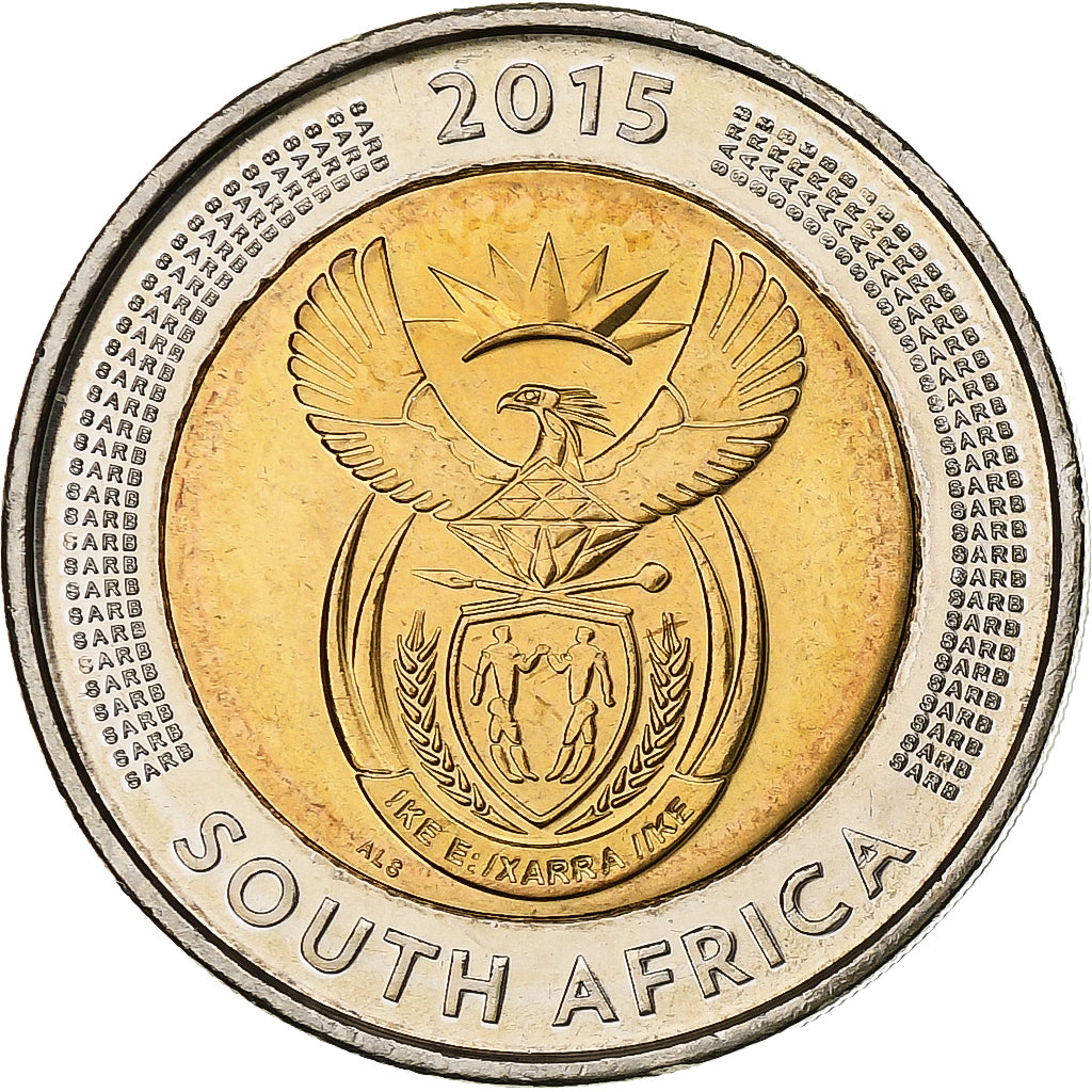 South Africa, 5 Rand, 2015, Bi-Metallic, MS(60-62)