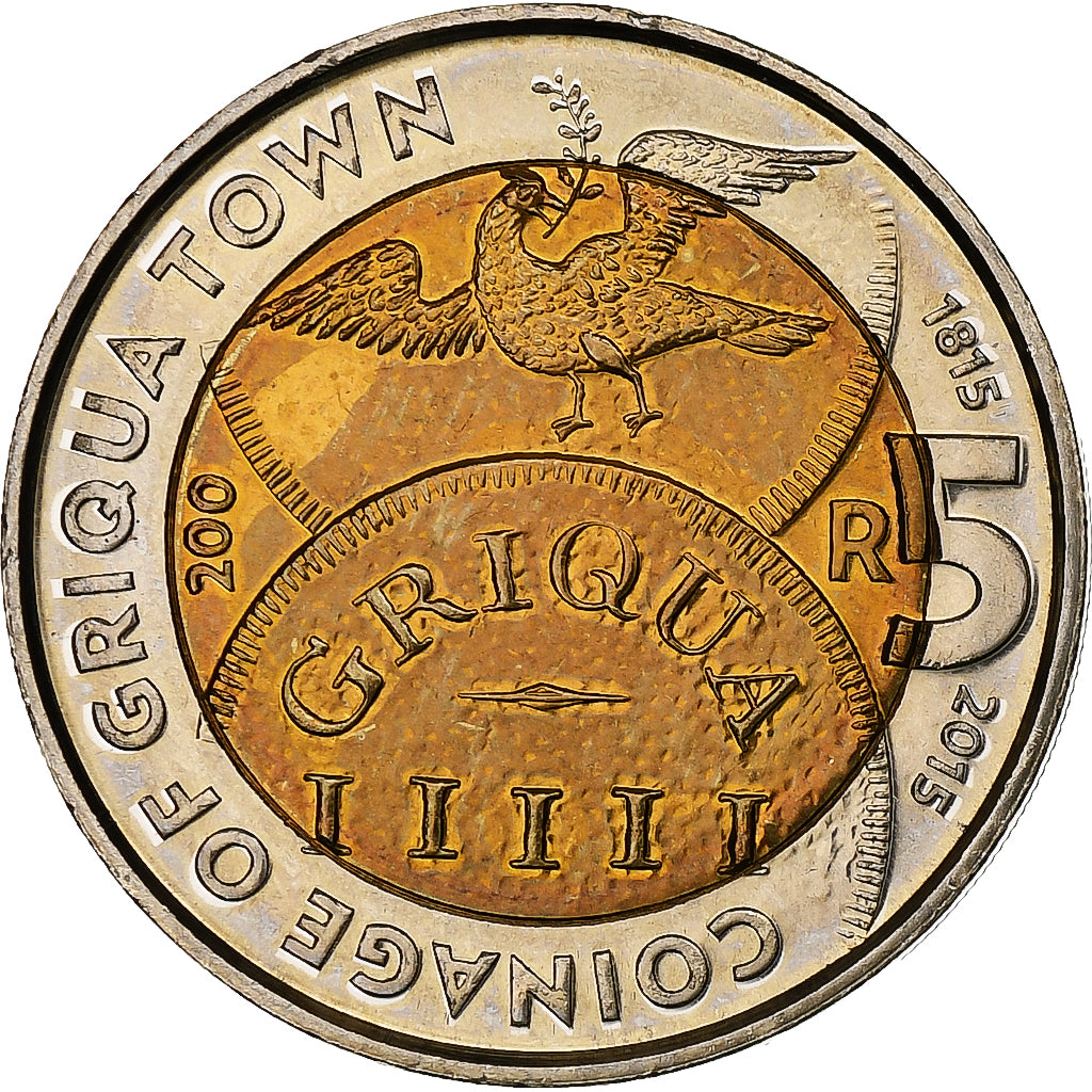 South Africa, 5 Rand, 2015, Bi-Metallic, MS(60-62)