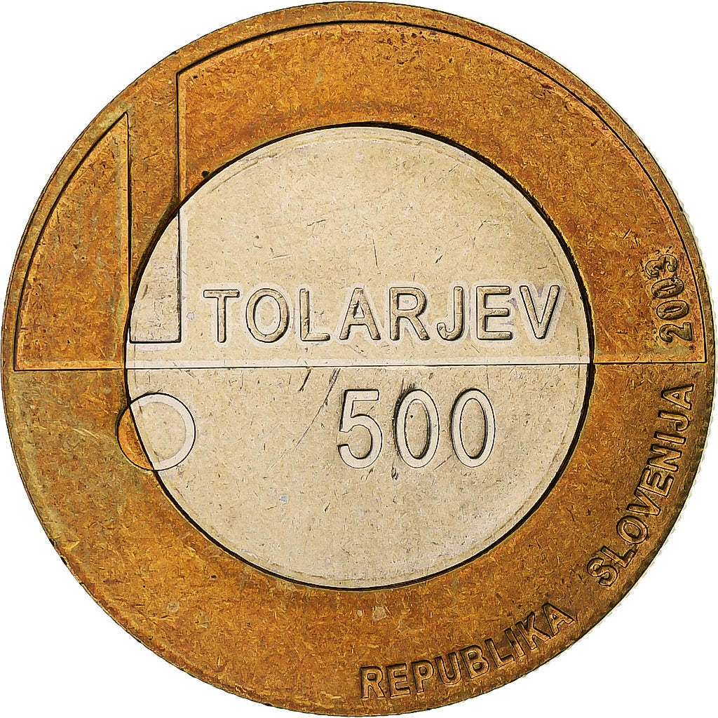 Slovenia, 500 Tolarjev, 2003, Bi-Metallic, AU(50-53)