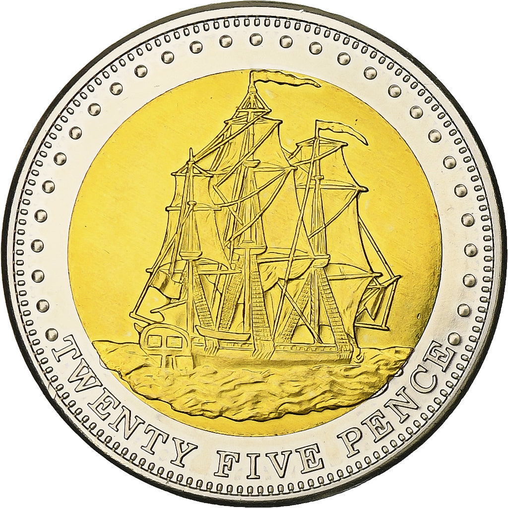 United Kingdom, Stoltentoff island, Elizabeth II, 25 Pence, 2008, Bi-Metallic
