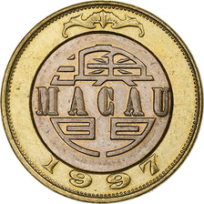 Macau, 10 Patacas, 1997, Bi-Metallic, AU(50-53)