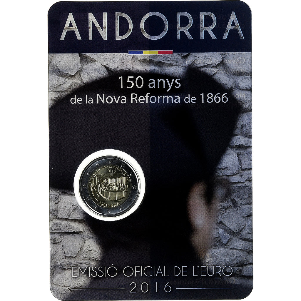 Andorre, 2 Euro, Coin Card, 150 anys de la Nova Reforma de 1866, 2016