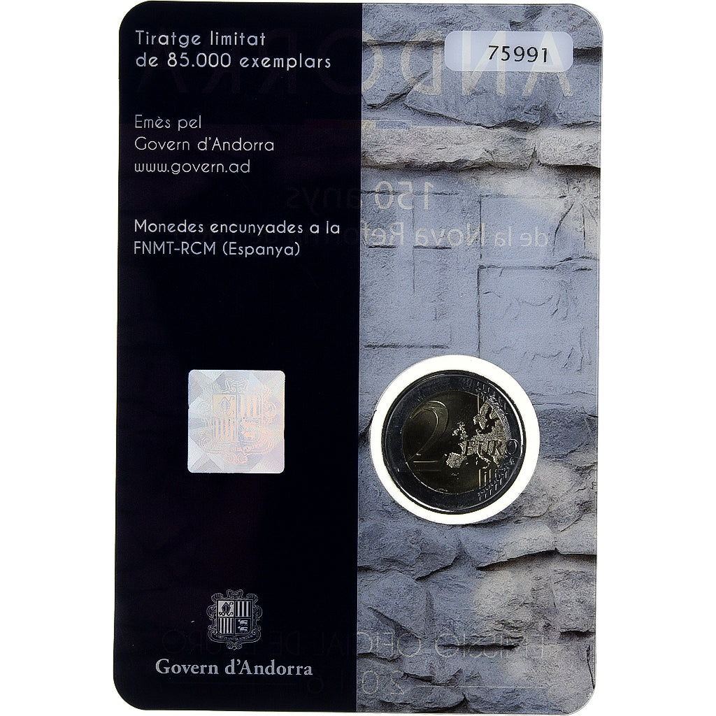 Andorre, 2 Euro, Coin Card, 150 anys de la Nova Reforma de 1866, 2016