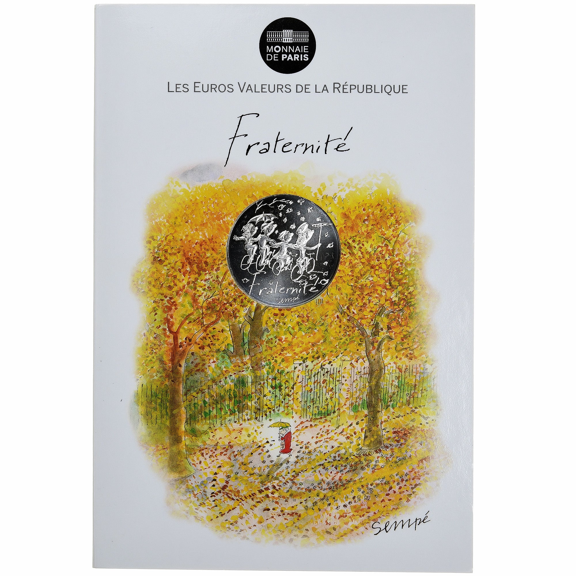 France, 10 Euro, Sempé - Automne - Fraternité, 2014, Monnaie de Paris, Silver