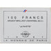 France, 100 Francs, Lafayette, 1987, Paris, BU, Silver, MS(65-70), Gadoury:902