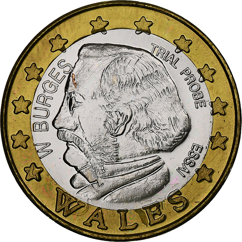 Royaume-Uni, Wales, Euro, Fantasy euro patterns, Essai-Trial, BE, 2004