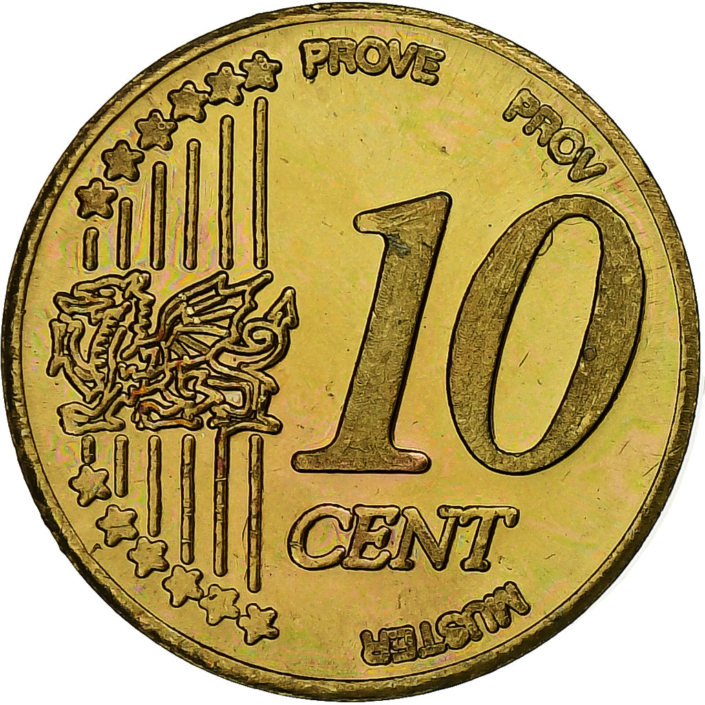 Royaume-Uni, Wales, 10 Euro Cent, Fantasy euro patterns, Essai-Trial, BE, 2004