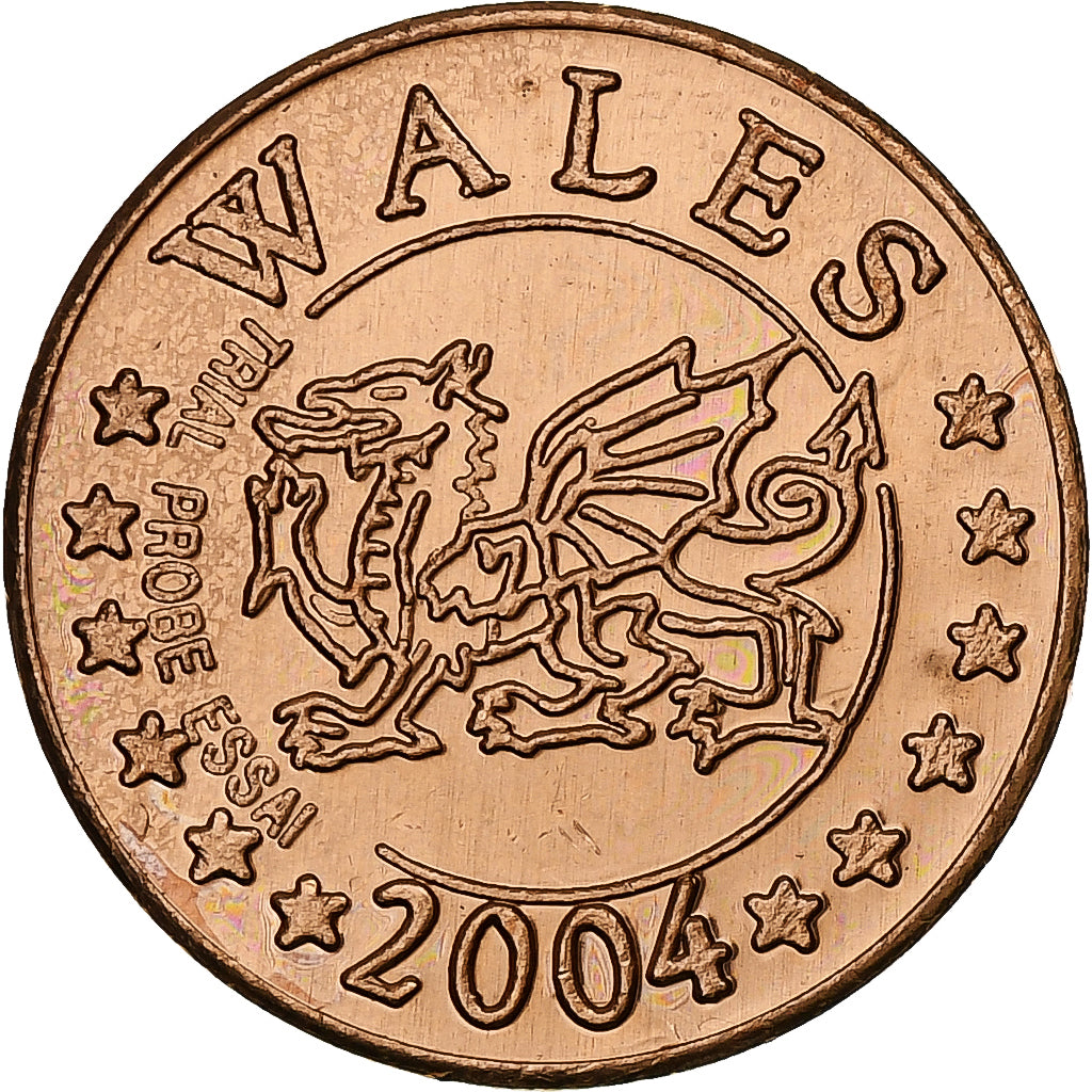 Royaume-Uni, Wales, 2 Euro Cent, Fantasy euro patterns, Essai-Trial, BE, 2004