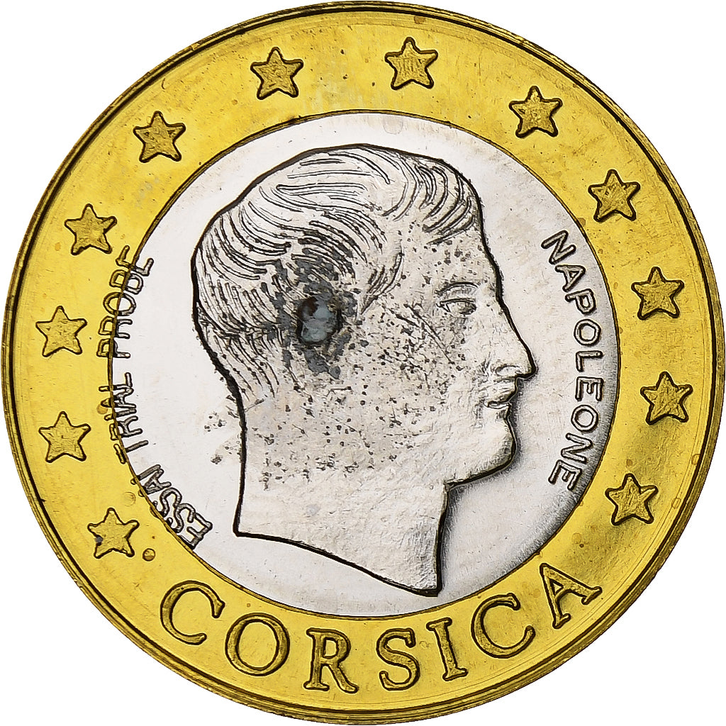 France, Corsica, 2 Euro, Fantasy euro patterns, Essai-Trial, BE, 2004