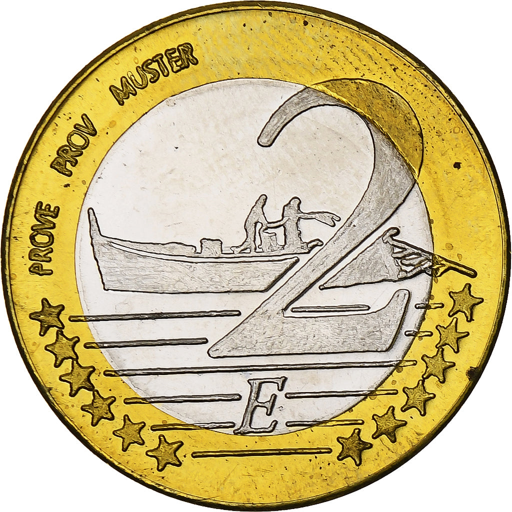 France, Corsica, 2 Euro, Fantasy euro patterns, Essai-Trial, BE, 2004