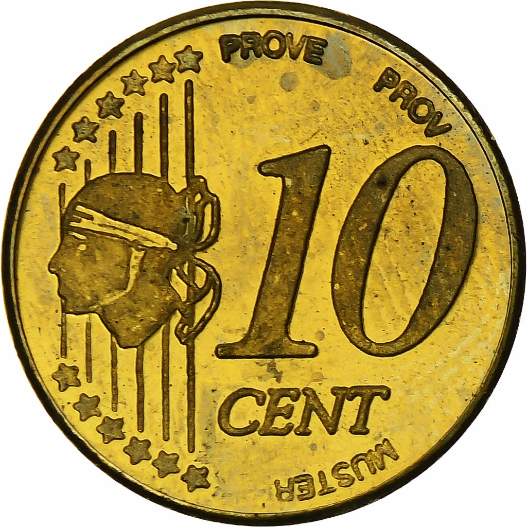 France, Corsica, 10 Euro Cent, Fantasy euro patterns, Essai-Trial, BE, 2004