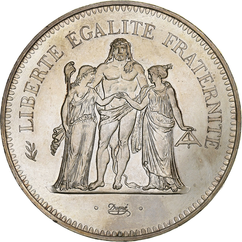 France, 50 Francs, Hercule, 1974, Paris, Silver, MS(63), Gadoury:882, KM:941