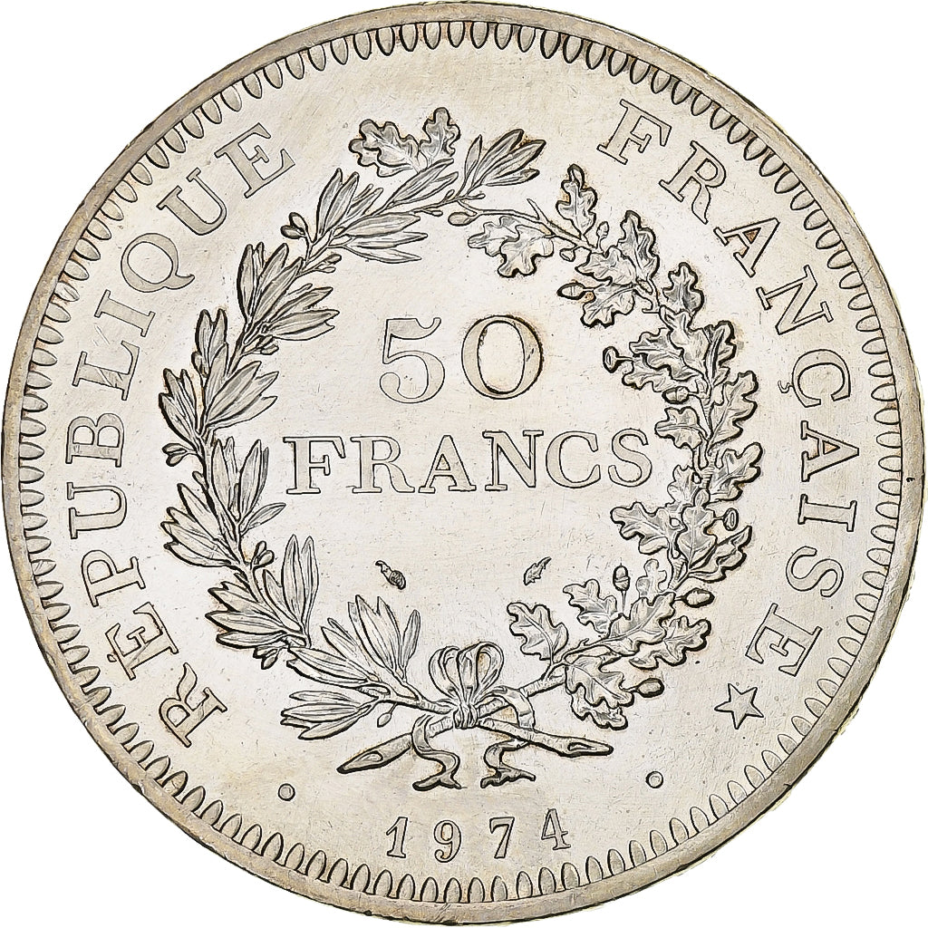 France, 50 Francs, Hercule, 1974, Paris, Silver, MS(63), Gadoury:882, KM:941