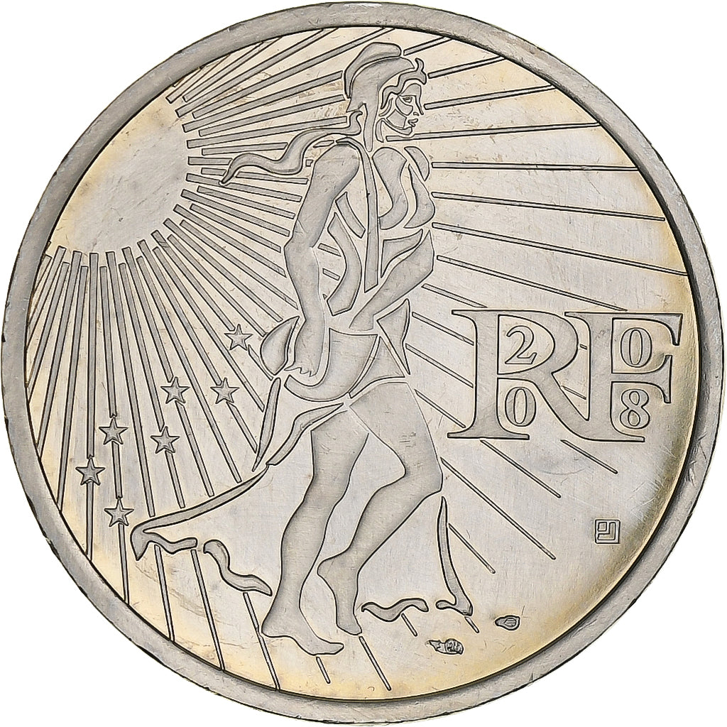 Francja, 15 Euro, Semeuse, 2008-2010, Monnaie de Paris, Srebro, MS(63)