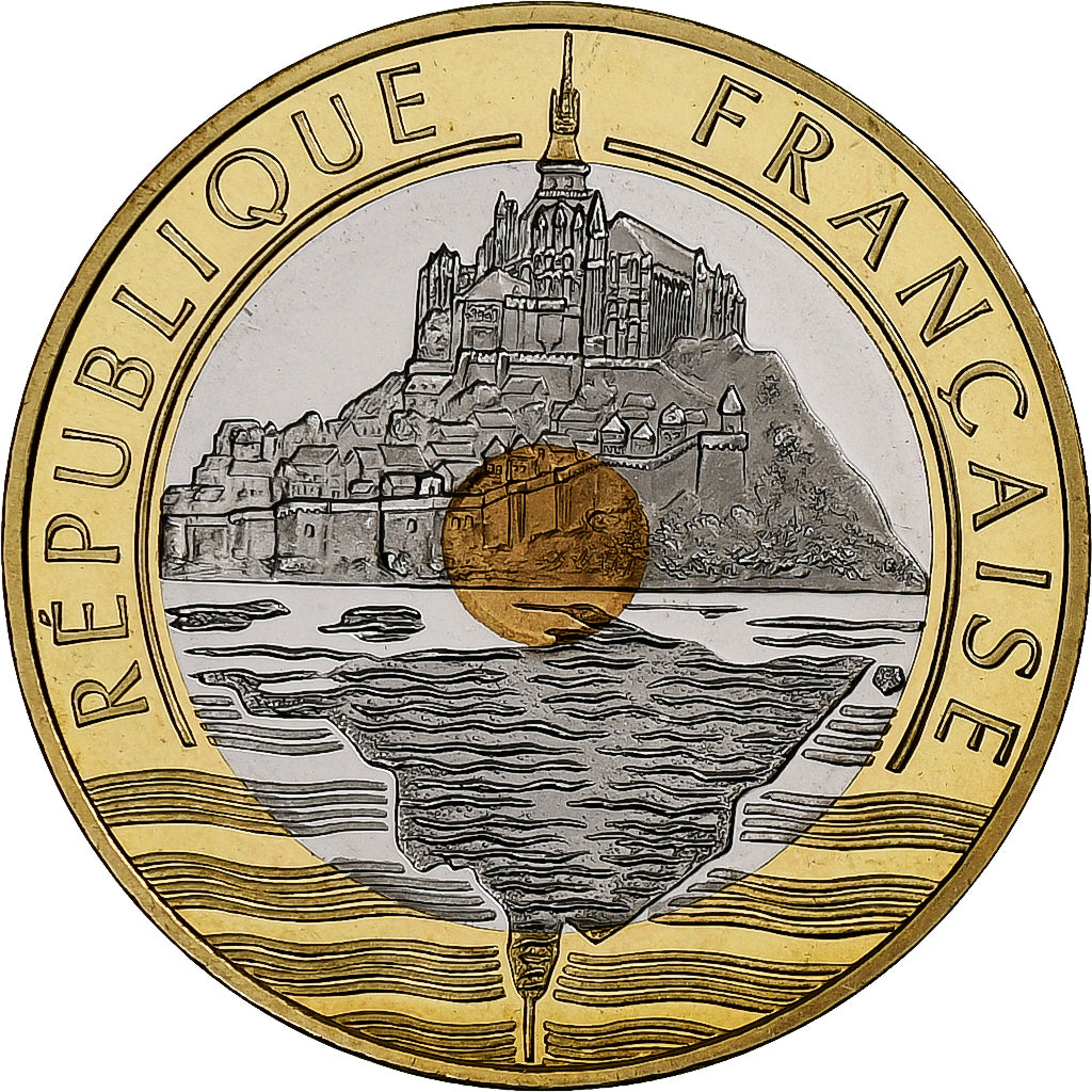 Frankrijk, 20 Francs, Mont Saint Michel, 2001, Monnaie de Paris, Proof