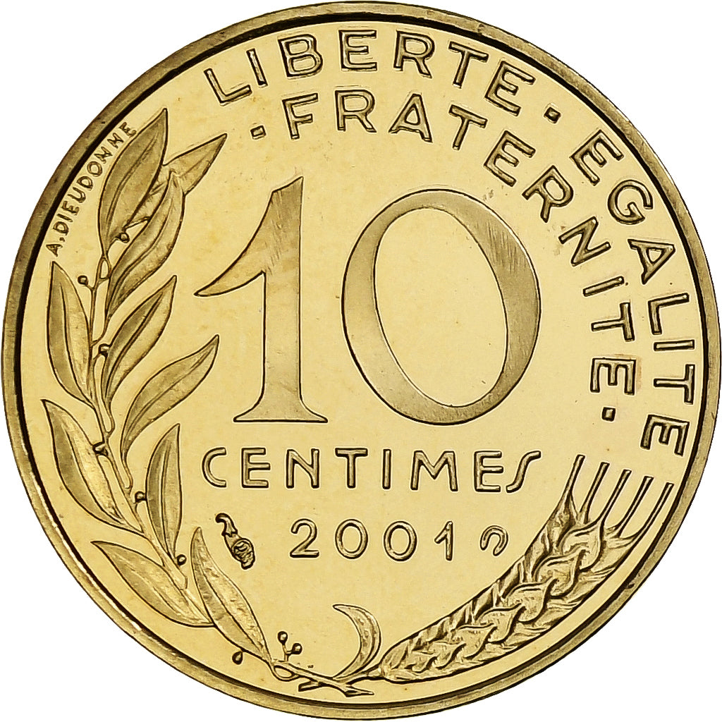 France, 10 Centimes, Marianne, 2001, Monnaie de Paris, Proof, Aluminum-Bronze