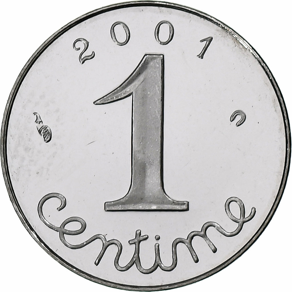 Frankrijk, Centime, Épi, 2001, Monnaie de Paris, Proof, Stainless Steel, FDC