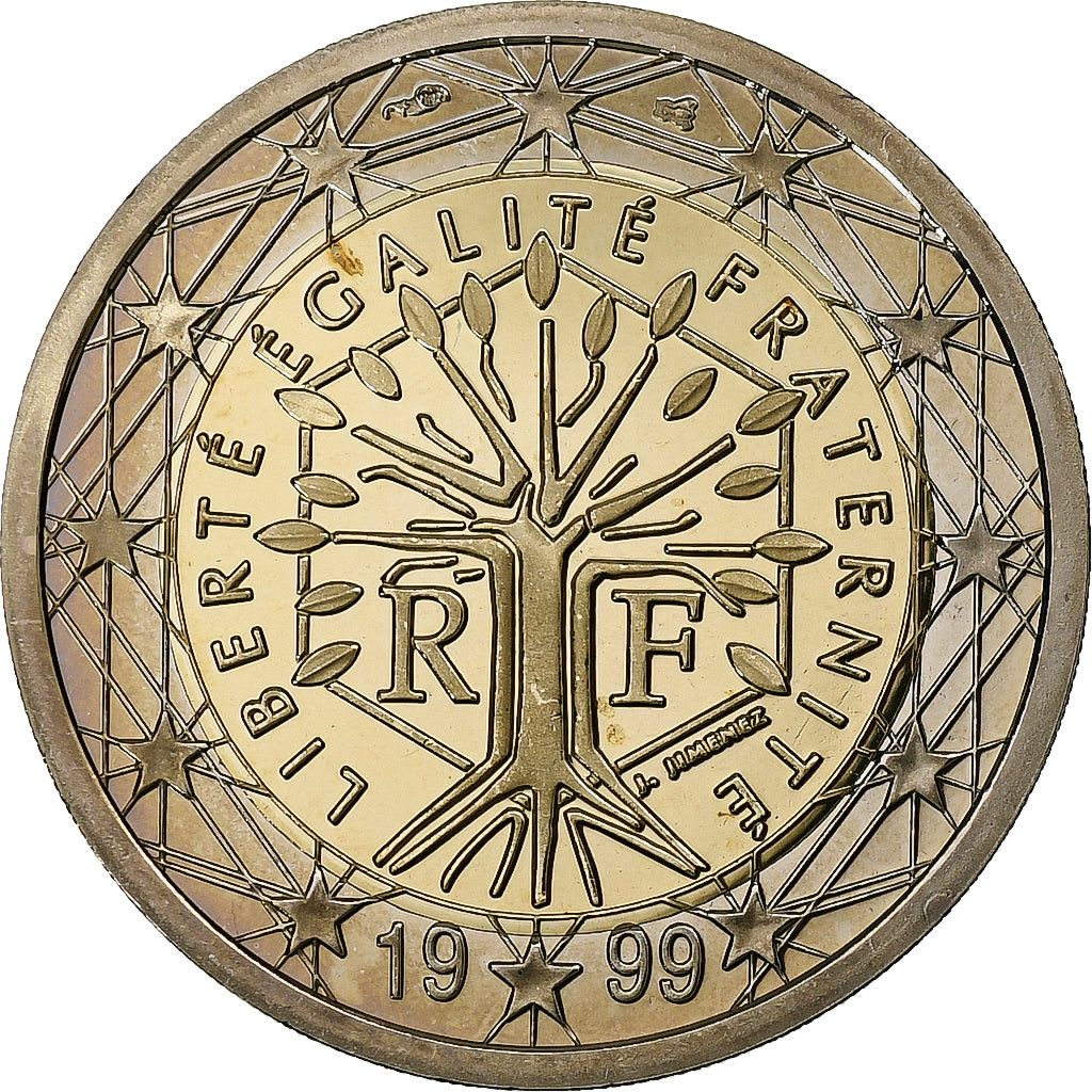 France, 2 Euro, Proof, 1999, Monnaie de Paris, Bi-Metallic, MS(65-70), KM:1289