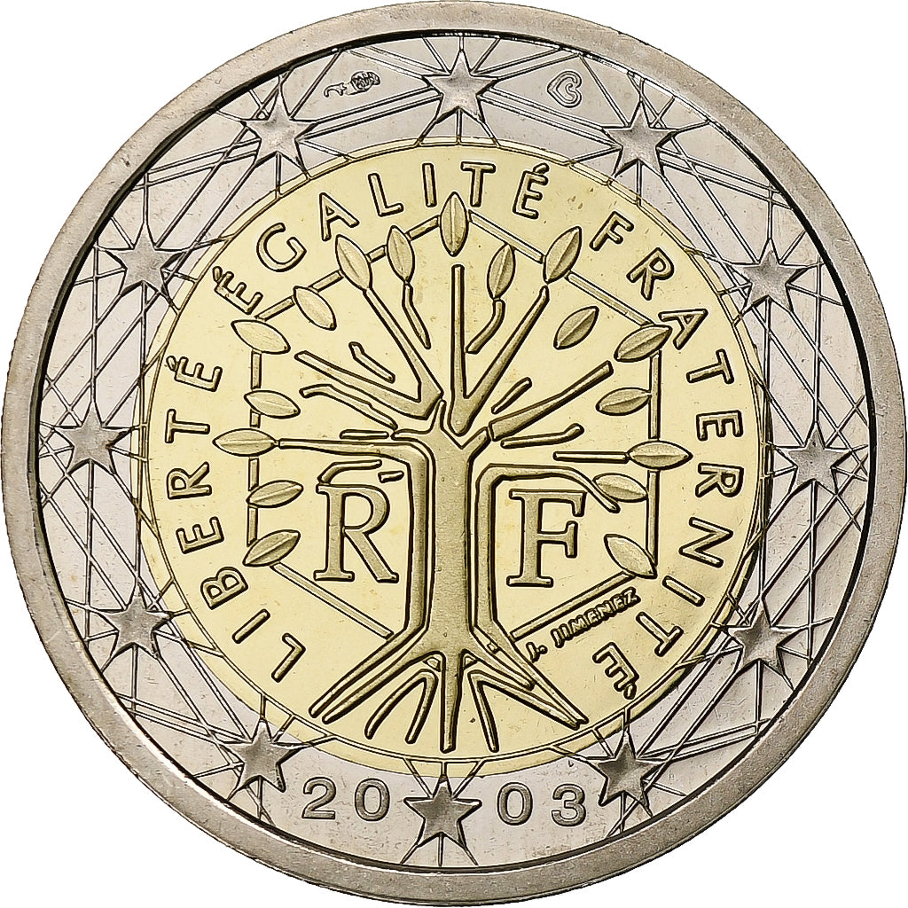 France, 2 Euro, Proof, 2003, Monnaie de Paris, Bi-Metallic, MS(65-70)
