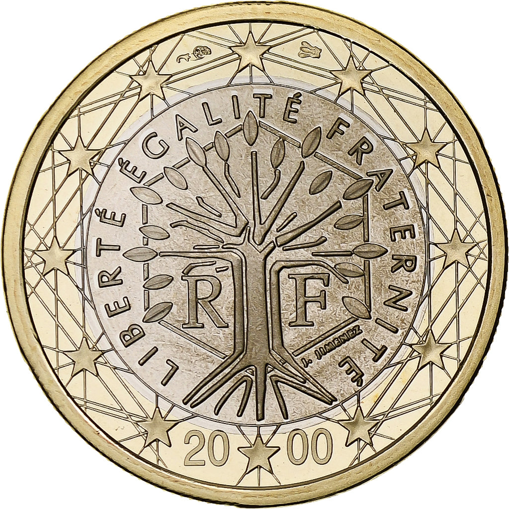 France, Euro, Proof, 2000, Monnaie de Paris, Bi-Metallic, MS(65-70), KM:1288