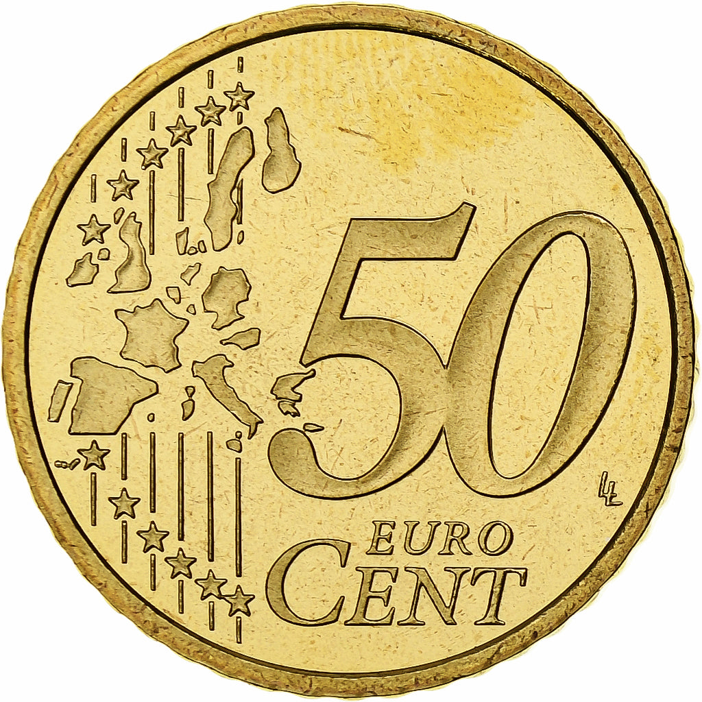 France, 50 Euro Cent, BE, 2001, Monnaie de Paris, Or nordique, FDC, KM:1287