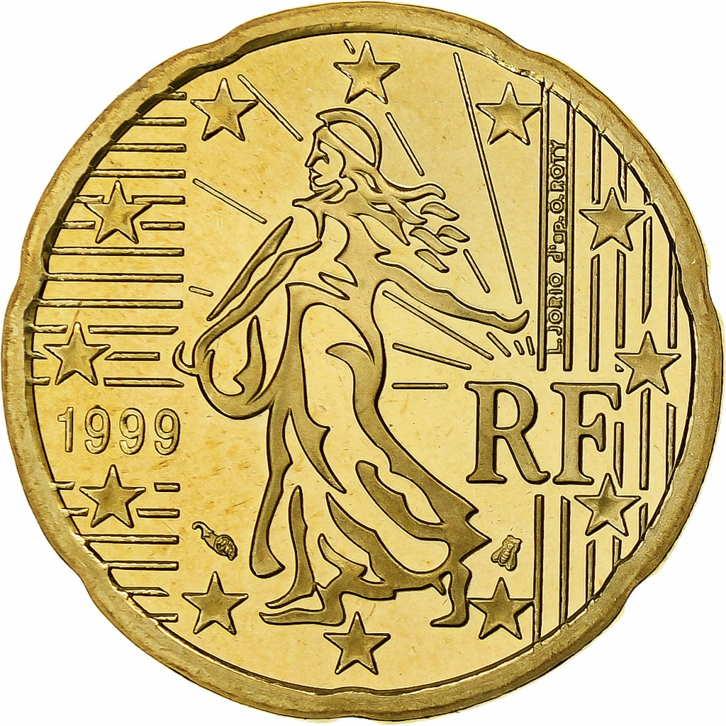Frankreich, 20 Euro Cent, PP, 1999, Monnaie de Paris, Nordic gold, STGL, KM:1286
